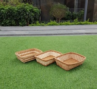 Cesta de Almacenamiento Rectangular de Ratán Natural MIFAVN, Tejida a Mano, Ecológica, Multifuncional, Ahorra Espacio, con Certificación CE, Gran Venta