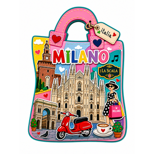 Imán de nevera de madera de Zhejiang con diseño de <span class=keywords><strong>Milan</strong></span> <span class=keywords><strong>Duomo</strong></span> La Scala, recuerdo turístico de <span class=keywords><strong>Italia</strong></span>, regalo de viaje para bodas y Pascua - Product Image 1