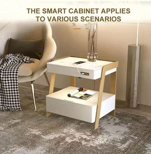 <span class=keywords><strong>Table</strong></span> de chevet intelligente moderne avec nouveau design, mobilier de maison avec port de charge sans fil USB Type C, petite <span class=keywords><strong>table</strong></span> d'appoint pour chambre à coucher - Product Image 2