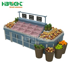Nhôm phong cách siêu thị rau và trái cây hiển thị kệ với phun - Product Image 5