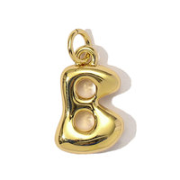 Vente en gros de breloques de lettre bulle initiale de ballon plaqué or 18 carats A-Z breloques de lettre pour collier bracelet fabrication de bijoux