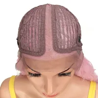 Perruques synthétiques pour femmes aux cheveux longs, résistantes à la chaleur, style africain pour femmes noires, lisses, avec dentelle transparente, petites boucles ondulées