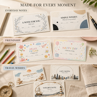 Biglietti d'Auguri Completamente Personalizzabili a Tema Assortito, Carte in Varie Forme e Colori con Carta Opaca Testurizzata per Regali e Auguri Quotidiani