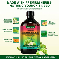 Liquide Oral Amertume de Corossol aux Herbes pour la Santé Intestinale, Détox et Renforcement Immunitaire, avec Curcuma et Graviola