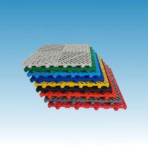 Dalles de sol de garage en PP colorées emboîtables, revêtement de sol modulaire <span class=keywords><strong>rigide</strong></span> en <span class=keywords><strong>plastique</strong></span> pour ateliers de detailing automobile, service de découpe sur mesure - Product Image 2