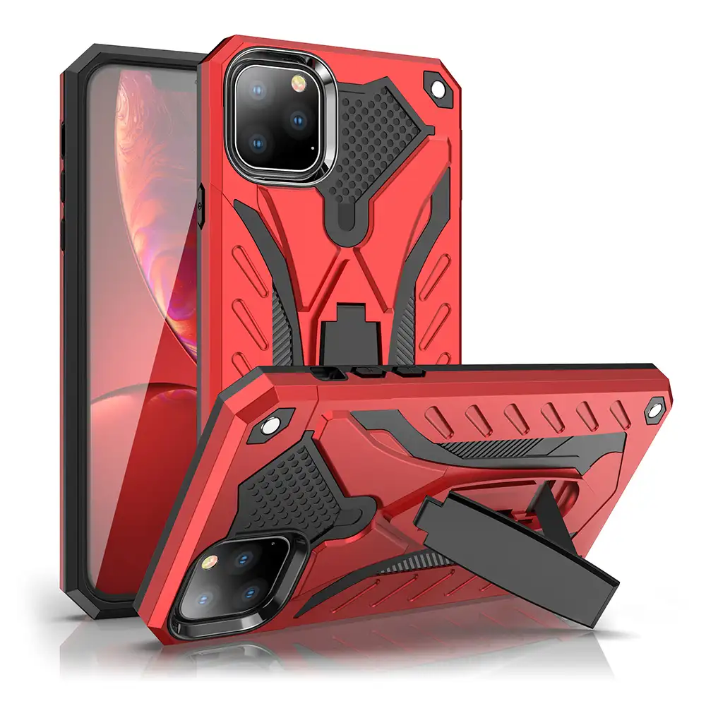 holder armor kickstand plain tpu pc 2 in 1 hybird combo shockproof protective compostable phone case for iphone 11 x samsung s10