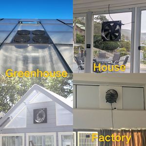 Kit de Ventilador de Extracción de Aire Montado en Pared con Energía Solar, Ventilación de Flujo Axial de 24V CC para Invernadero, Cobertizo o Granero - Product Image 6