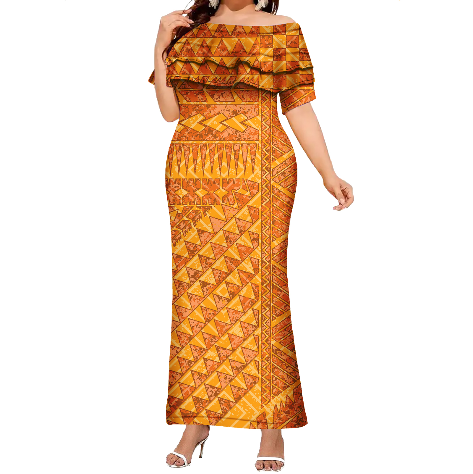 polynesian dresses for women Women's Elegant Dress Samoan Dress Tribe Designed Women's V-Neck Long Dress: Clothing, Shoes & Jewelry whether youre strolling on the beach Violette Long Maxi Cocktail Hawaiian