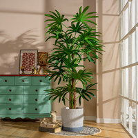 Palmier Rhapis Artificiel Grand Format, Plante Tropicale Artificielle en Pot pour Décoration Intérieure Maison, Hôtel, Bureau