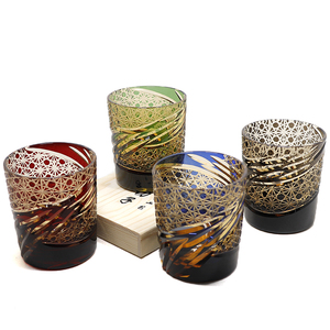 8 oz Edo Kiriko Style Japanese Rock Glass Whisky Cup Crystal-Cased Old Fashioned Brandy pour Bar <span class=keywords><strong>Hotel</strong></span> Wedding Table Graving - Product Image 5