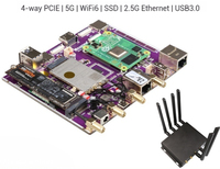Carte de développement CM4-Ultra Raspberry Pi 4 voies PCIe 2.5G Ethernet USB3.0 5G SSD WiFi 6 Mini ordinateur 64 bits pour Linux OS