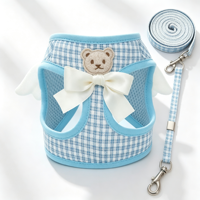 Offre Spéciale Printemps/Été : Harnais Respirant Universel en Maille avec Laisse pour Chiens et Chats, Motif Ailes et Ours