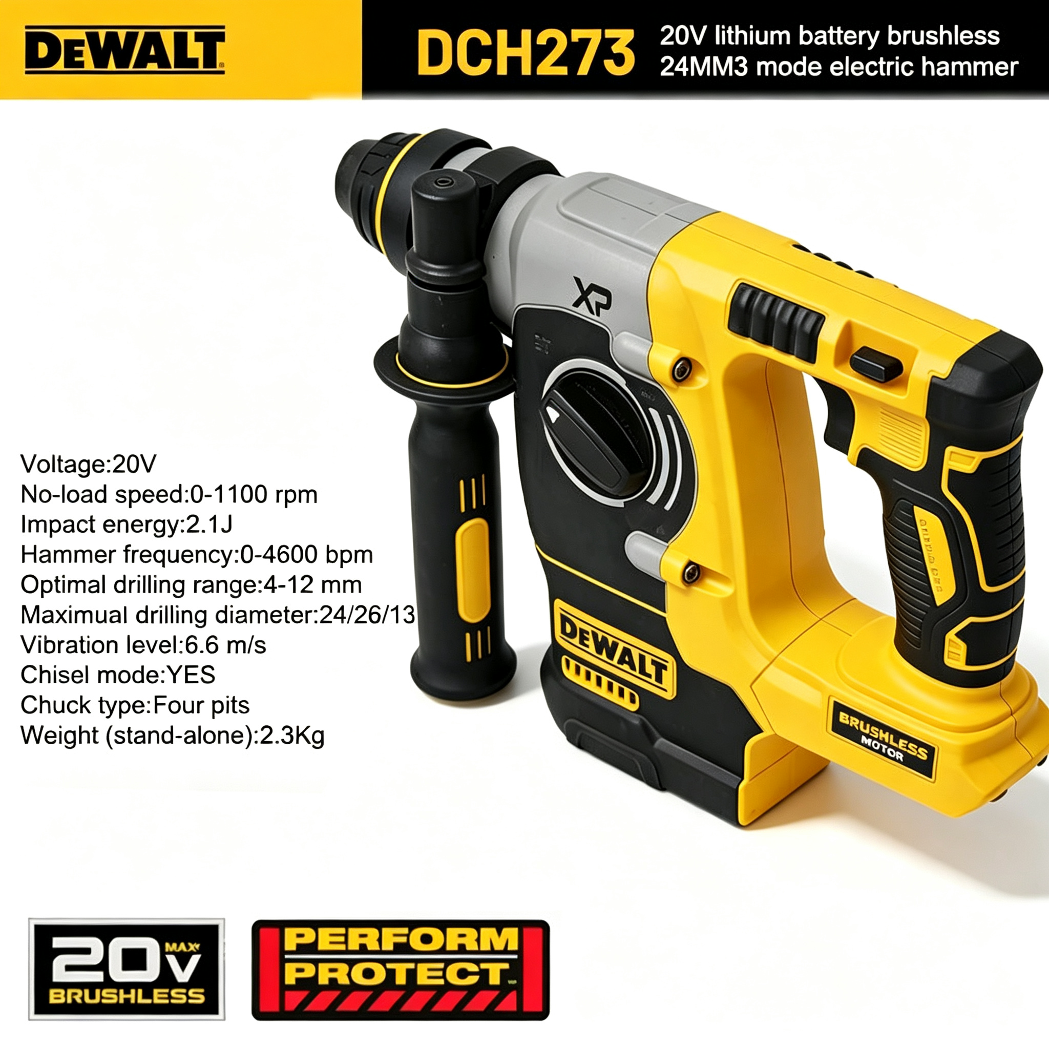 DEWALT DCH273 20V MAX Multifunctional Rechargeable Power Tools Battery-Powered Drilling Electric Brushless Hammer Impact Dril · image 6