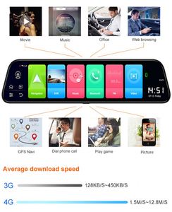 Zimtop 12 дюймов 1080p 4G зеркало заднего вида Автомобильная камера WiFi ADAS <span class=keywords><strong>Android</strong></span> 8,1 сенсорный видеорегистратор - Product Image 3