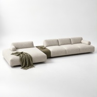 Vente directe d'usine, canapé modulaire de style crème français, pour grandes maisons, salon minimaliste, canapé en tissu personnalisable