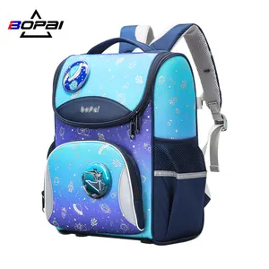 BOPAI private label OEM navy blue boy stylish nylon waterproof large capacity student children primary school bags kids backpack
