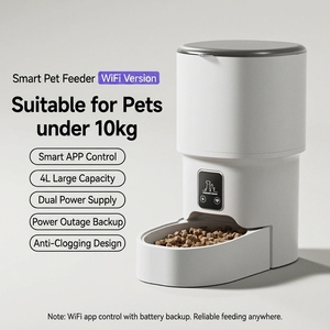 <b>Smart</b> Automatic Pet Feeder 4L With App Control For Cats Indoor Modern Design White Color - Product Image 4