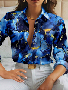 Camicia da donna in raso personalizzata con stampa tie-dye, ultima tendenza moda primavera 2026 - Product Image 1