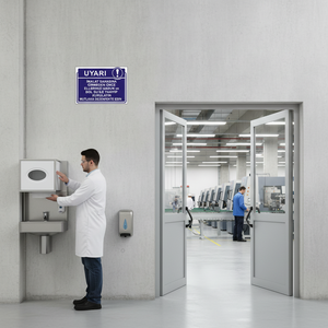 La sécurité avant tout avant l'entrée dans la zone de production. Utilisez ce produit pour laver et désinfecter vos mains sèches avec beaucoup d'eau savonneuse. - Product Image 3