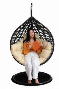 Chaise suspendue en rotin pour jardin extérieur, chaise de loisirs en rotin pour patio, chaise suspendue en forme d'œuf à une place pour salon - Product Image 5