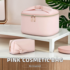 Top vente Portable fermeture à glissière en cuir végétalien sac cosmétique à la mode solution de stockage de <span class=keywords><strong>maquillage</strong></span> <span class=keywords><strong>pas</strong></span> <span class=keywords><strong>cher</strong></span> manipulé étui de <span class=keywords><strong>maquillage</strong></span> - Product Image 6