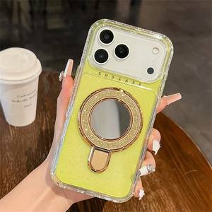เคสโทรศัพท์กระจกแบบแม่เหล็กมีกากเพชรสำหรับ iPhone 17 16 15 14 PRO MAX ที่ยึดนีออนเกราะกันกระแทกฝาหลัง3 in 1 - Product Image 3