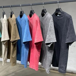 เสื้อยืดผู้ชายทรงปกติ ผ้าคอตตอน 100% พิมพ์ลายสกรีน ไม่มีแบรนด์ ทรงวินเทจ ล้างสีแบบแอซิดวอชและสโตนวอช - Product Image 1