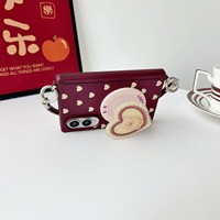 Étui de téléphone magnétique anti-chute en forme de cœur rouge cerise avec boucle latérale Mirror Shield, compatible avec Samsung Galaxy Z Fold 8