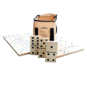 6 pouces Double Six dominos géants en bois 28 pièces ensemble avec sac Jumbo en bois naturel noir chiffres enfants adultes jeux de plein air - Product Image 5