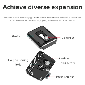 Mini Trípode de 38 mm con Base de Carga Rápida y Placa de Liberación Rápida <span class=keywords><strong>para</strong></span> Cámara, Accesorios <span class=keywords><strong>para</strong></span> Cámara - Product Image 4