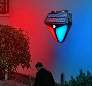 Lampe d'alarme solaire à détecteur de mouvement étanche IP65, sirène puissante 129 dB et lumière stroboscopique, lampe murale de sécurité extérieure pour jardin - Product Image 6