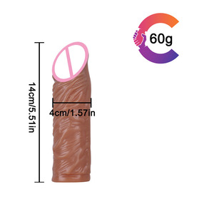 Manchon d'extension de pénis en silicone réaliste pour homme, gode <span class=keywords><strong>extra</strong></span> pour l'agrandissement du pénis, préservatif pour homme - Product Image 4