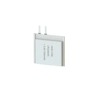 HCB 3.0V 550mAh Thin Lithium Pouch Cells CP224035 For Livestock Tag RFID And Digitanimal Cattle Tracker