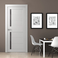 Panneau de porte prémonté en bois PVC design moderne pour maisons intérieur pour bureau pour toilette salle de bain avec poignée prix