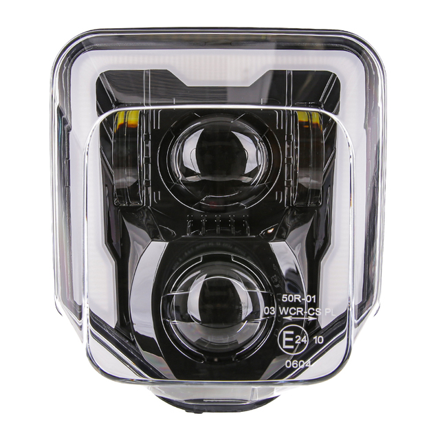 Dirt Bike E-Mark Approved LED Motorcycle Headlight Hi/Lo Beam DRL Projector Headlights for Enduro 701 501 450 350 300i 250