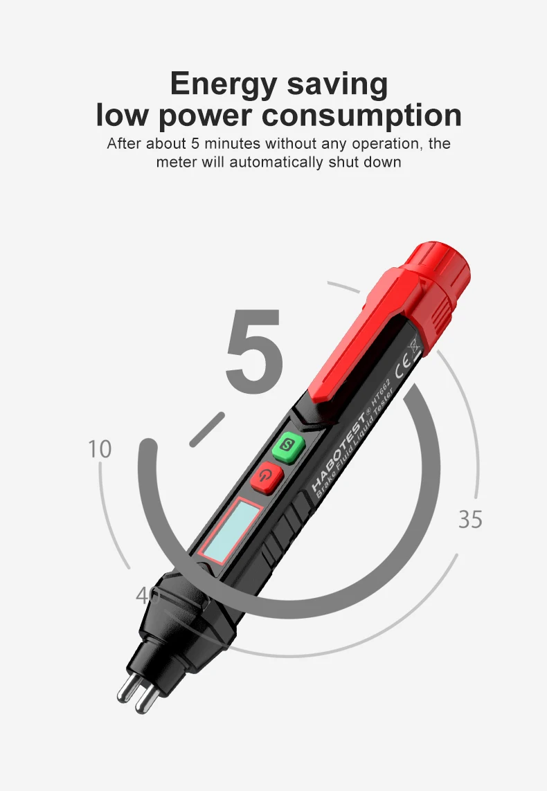 HABOTEST Automotive HT662 Backlight Range Of Voltage Detection Alarm Mode brake Oil moisture tester