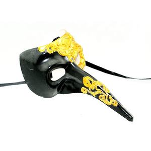 ماسك الأنف الطويل الطبيب الناعم على طراز العصفور البندقية الأصلي ذو الرسومات الأنيقة الذهبية لارتداء زي الهالوين مناسب للحفلات أقنعة للبالغين من الرجال والنساء - Product Image 3