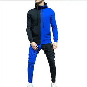 Chándal personalizado para hombre, traje deportivo para otoño e invierno, Sudadera con capucha, color blanco y negro - Product Image 1