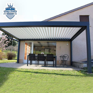Pérgola de aluminio impermeable <span class=keywords><strong>para</strong></span> uso en exteriores, lamina de techo bioclimática con Motor eléctrico, 6x4 - Product Image 1