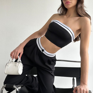 H-0253 Nouvelle tenue « Girl Power » : Débardeur sportif, haut décolleté, <span class=keywords><strong>pantalon</strong></span> <span class=keywords><strong>large</strong></span> <span class=keywords><strong>taille</strong></span> <span class=keywords><strong>haute</strong></span> assorti et ensemble décontracté - Product Image 3