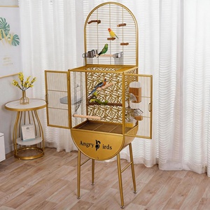 Grande cage à oiseaux en métal, type villa, à trois niveaux, avec système anti-évasion, pour calops et perruches - Product Image 1