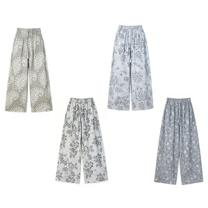 <span class=keywords><strong>Pantaloni</strong></span> <span class=keywords><strong>Palazzo</strong></span> da Donna <span class=keywords><strong>a</strong></span> Vita Alta Elasticizzati, Casual, <span class=keywords><strong>a</strong></span> Gamba Larga, <span class=keywords><strong>Lunghi</strong></span>, con Tasche, Stampa Floreale, <span class=keywords><strong>Pantaloni</strong></span> da Viaggio Nuovi - Product Image 3