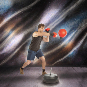 Sac de frappe réflexe réglable avec ressort de rebond, entraîneur de vitesse de boxe sur socle pour exercices à domicile - Product Image 3
