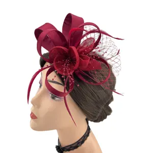 Audited Hair Accessories Factory Wholesale Wonderful Custom Colors Sinamay Fascinators For Women