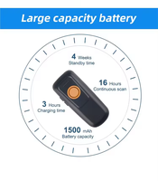 DYscan Mini 1D, Lector de Códigos de Barras Láser, Escáner de Códigos de Barras Inalámbrico Portátil con Bluetooth para Gestión de Inventario