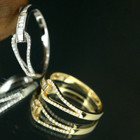 Aazuo, joyería fina auténtica, oro blanco sólido de 18 quilates, oro amarillo, diamantes naturales, anillo de compromiso, regalo para mujer, joyería de uso diario