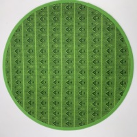 Napperons ronds tissés vert vif à motif flèche géométrique, résistants à la chaleur, lavables, pour la cuisine, vente en gros