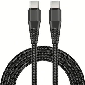 Wholesale Nylon Braided USB <b>Cable</b> with Charging Light Type-C/ Micro QC4.0 Fast 60W C to C Data <b>Cable</b> 1m For Phone 15 16 Pro Max - Product Image 1