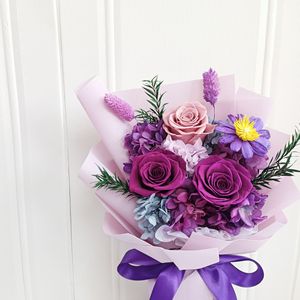 Prachtige Eeuwige Rozen Hortensia Bloem Eeuwige Roos Ge conserveerde Rozen Gedroogd Bloemboeket voor Bruiloftdecoratie Valentijnscadeau - Product Image 5