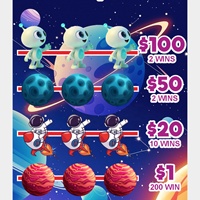 Boletos de Juego Ecológicos Personalizados con Ventana de 3 Opciones, Tipo Pull-Tab, de Papel/Cartón Offset, con Diseño de Galaxy Buddies